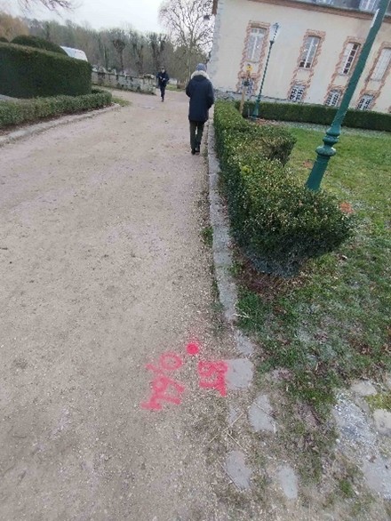 Marquage géo-détection château Plaisir - Intervention Localitech Yvelines