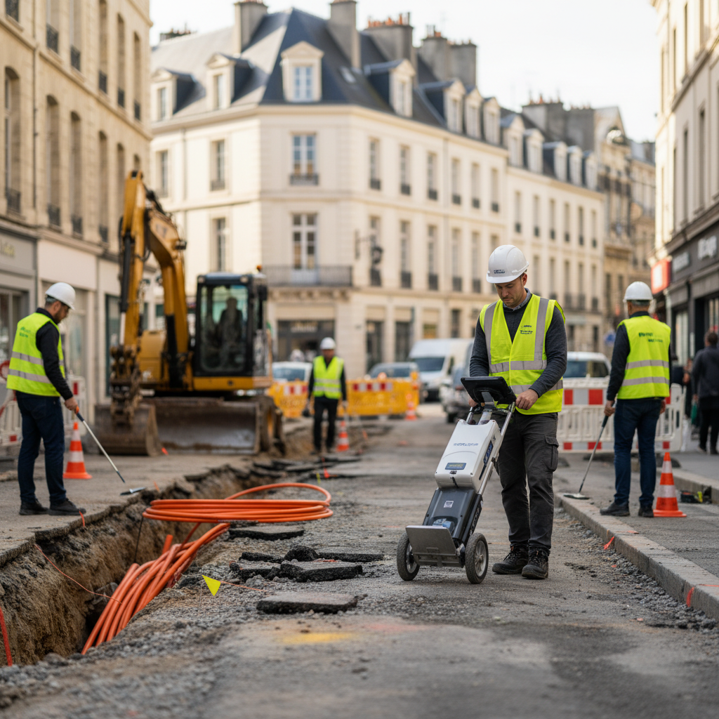 Détection de réseaux enterrés à Mantes-la-Jolie