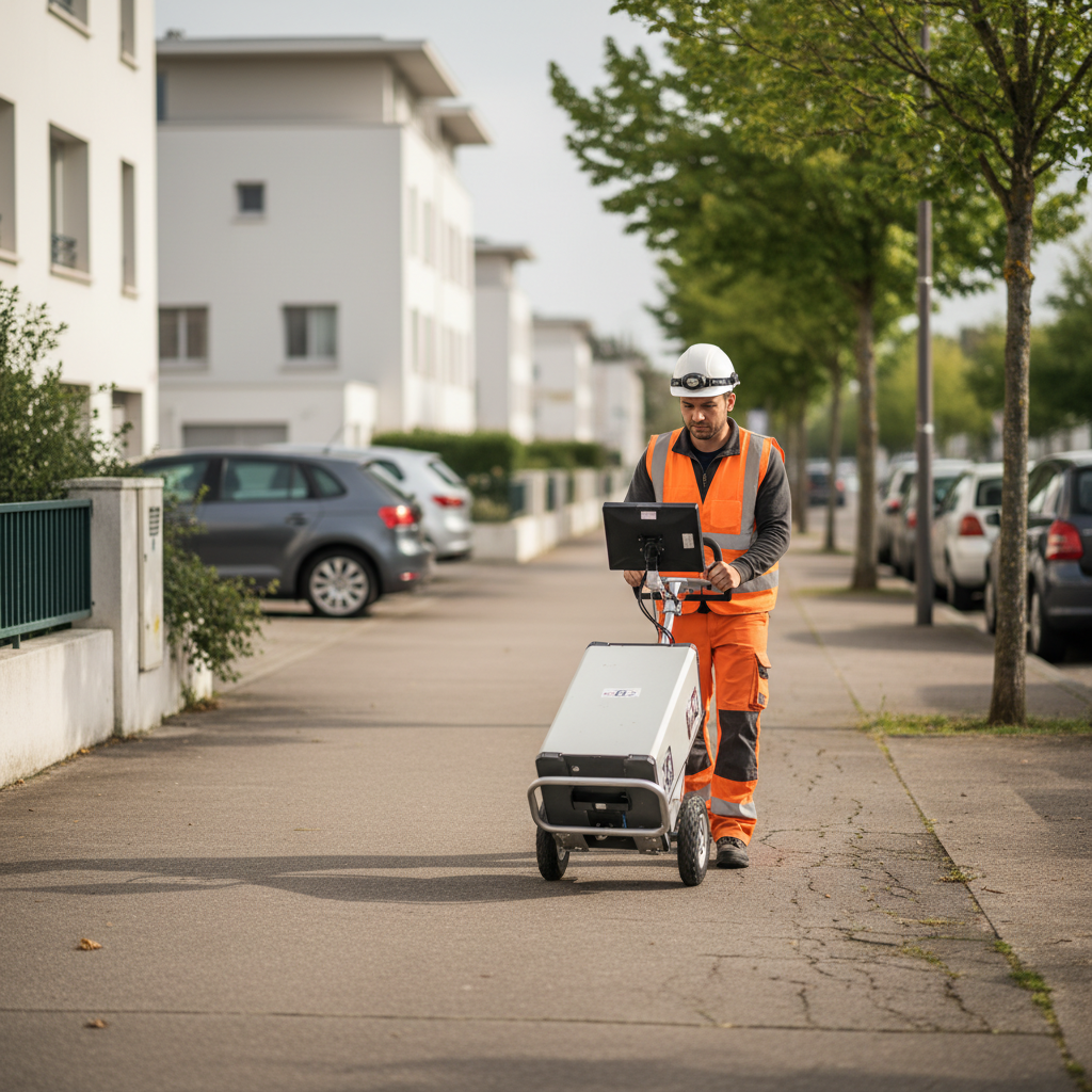 Détection de réseaux enterrés à Voisins-le-Bretonneux
