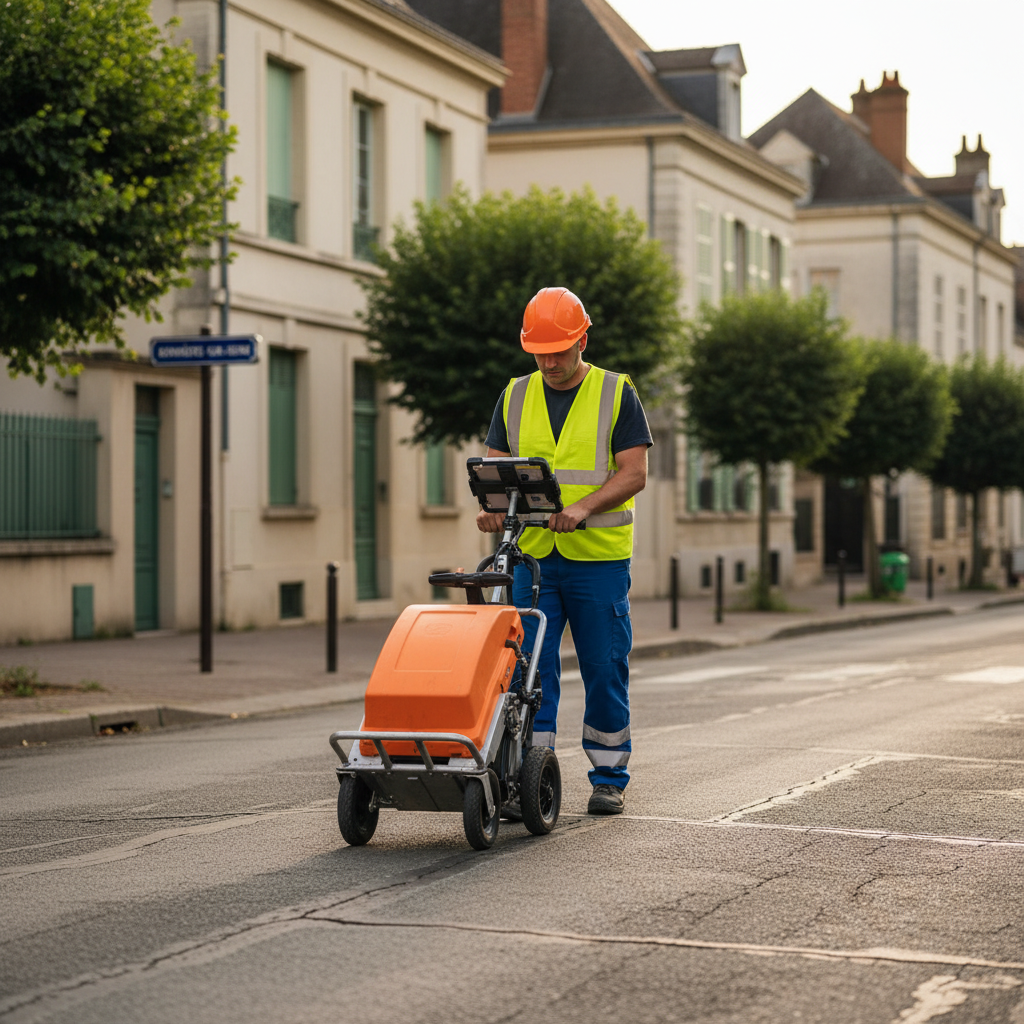 Détection de réseaux enterrés à Bonnières-sur-Seine